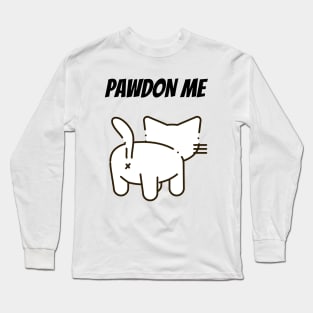 Cat Lover Pawdon Me Long Sleeve T-Shirt